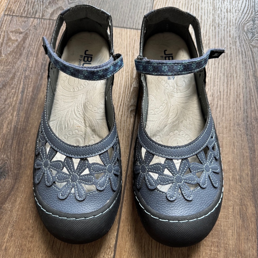 JBU by Jambu Blue Wildflower Mary Jane's Sandals Women Size 9